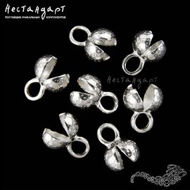 Каллот для узла Textured Sterling Silver 12,5х7 мм