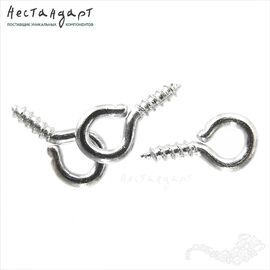 Штифт винтовой с петлей Screw Silver 8 мм (уп.10 шт.)