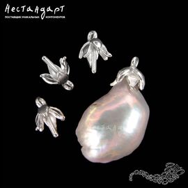 Концевик со штифтом Sonnette Sterling Silver Rhodium Plated 8х5 мм