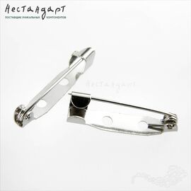 Основа для броши и значка Steel Rhodium Tone (5 шт.), Размер: 25 мм