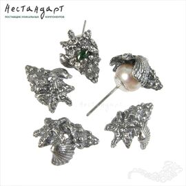 Чашечки для бусин Maldives Silver Plated 17х12 мм