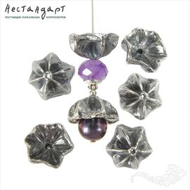 Чашечки для бусин Merengue Silver Plated 16 мм