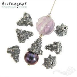 Чашечки для бусин Rapana Shell Silver Plated 10 мм