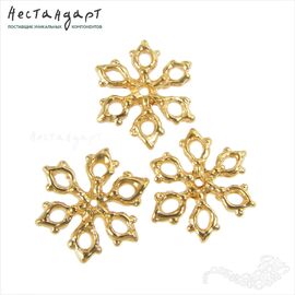 Коннектор-подвеска Snowflake Gold Plated 15 мм