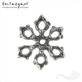 Коннектор-подвеска Snowflake Silver Plated 15 мм