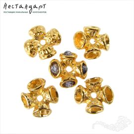 Бусина-рондель Antique Rove Gold Plated 11 мм