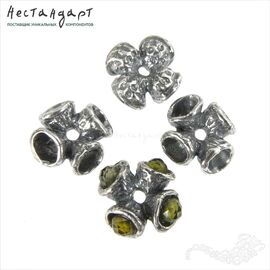 Бусина-рондель Antique Rove Silver Plated 11 мм