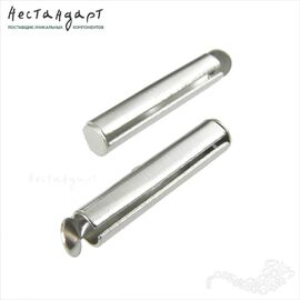 Концевик-слайдер для серег и браслетов Steel Rhodium Tone (пара), Размер: 20х4 мм