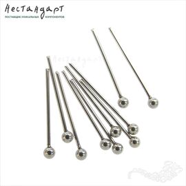 Пин с шариком Stainless Steel (10 шт.), Размер: 15x0,6 мм