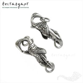 Декоративный комбинированный замок с кольцами Finist Sterling Silver 30х9 мм