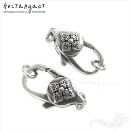 Замок-карабин с кольцами Ancient Flower Sterling Silver 22 мм