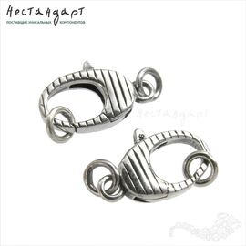Замок-карабин с кольцами Construct Sterling Silver 22 мм