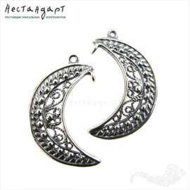 Подвеска-коннектор Moon Silver Plated 29х18 мм