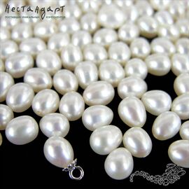 Жемчуг натуральный полусверленный Pear White 8-8,5 мм