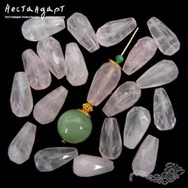 Кварц розовый натуральный Drop Faceted 16х8,5 мм