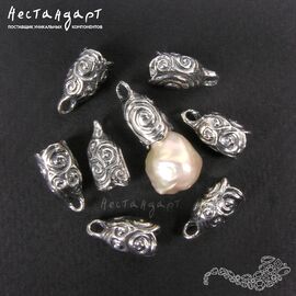 Концевик с петлей VanGogh Silver Plated 15х8 мм