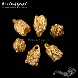 Концевик с петлей Shibori Gold Plated 12х8 мм