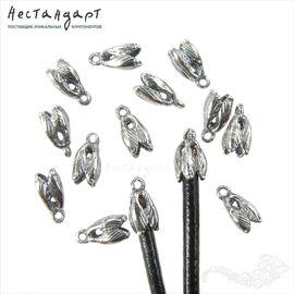 Концевик с петлей Mini Tulip Silver Plated 8х4 мм