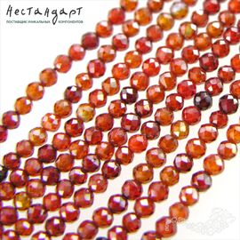 Фианит с огранкой Tangerine, Размер: 2 мм, Длина: нить 37 см