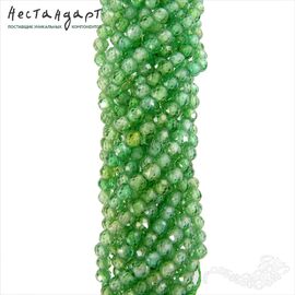 Фианит с огранкой Erinite, Размер: 3 мм, Длина: нить 36 см