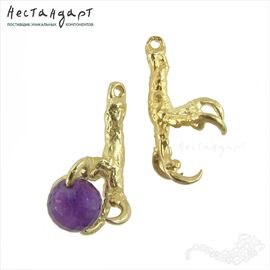 Авторская подвеска Raven's Fortune латунь 24х12 мм