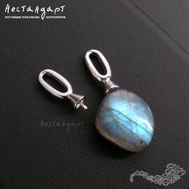 Подвеска-бейл со штифтом Oval Sterling Silver Rhodium Plated 15х6 мм