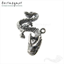 Подвеска-коннектор Chinese Dragon Sterling Silver 26х16 мм