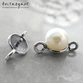 Коннектор Small Silver Plated 13х7 мм