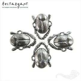 Коннектор-подвеска Scarab Silver Plated 13х10 мм