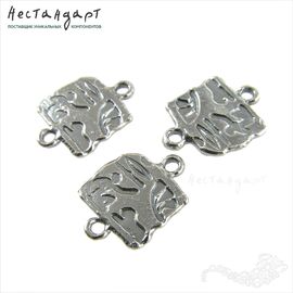 Коннектор Hieroglyphic Silver Plated 15х11 мм