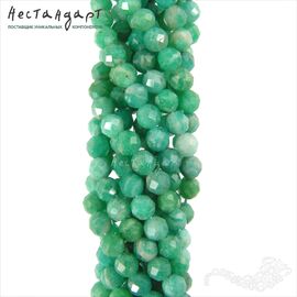 Амазонит натуральный с огранкой 4-4,5 мм (нить 19 см)