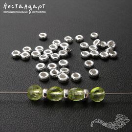 Бусина-спейсер Plain Sterling Silver 3,5х1,5 мм (уп. 10 шт.)