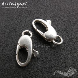 Замок-карабин с кольцом Carabine Sterling Silver 9х4,5 мм