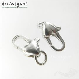 Замок-карабин с кольцом Corazón Sterling Silver 11х6 мм