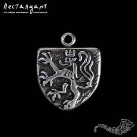 Авторская подвеска Heraldic Lion Sterling Silver 17х14 мм