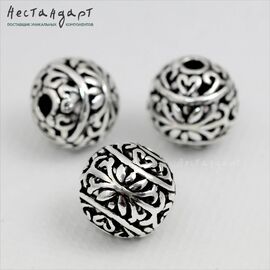 Бусина Antiqued Ball Sterling Silver 10 мм