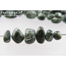 Серафинит (клинохлор) натуральный 7-12 мм (уп. 6 шт.)