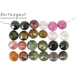 Турмалин натуральный луковка с огранкой 6,5х6 мм (комплект 6 шт.)