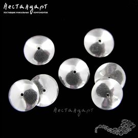 Чашечки для бусин Smooth Sterling Silver 8х2 мм