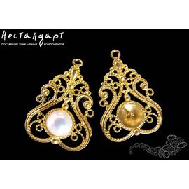 Коннектор Filigree Love латунь 27х19 мм