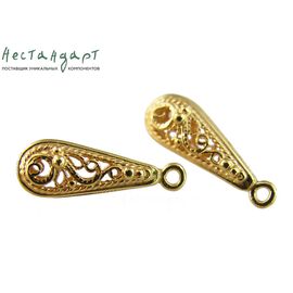 Подвеска Filigree Drop Gold Plated 18х6 мм
