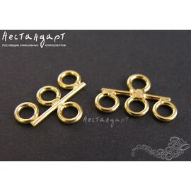 Коннектор-разделитель на 3 нити Chandelier Vermeil Sterling Silver 15х10 мм