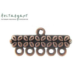 Коннектор-разделитель на 5 нитей Boho Copper 25х11 мм