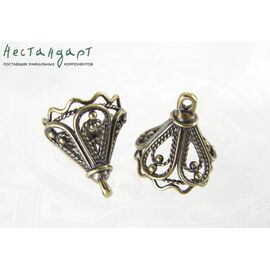 Концевик со штифтом Tassel Cone Patina Bronze 17х15 мм