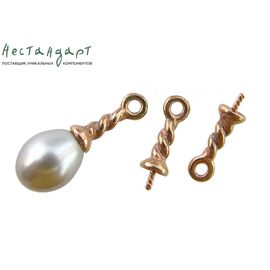 Подвеска со штифтом Twisted Rope Patina Copper 14х4 мм