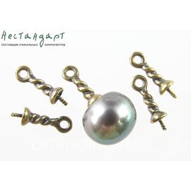 Подвеска со штифтом Twisted Rope Patina Bronze 14х4 мм
