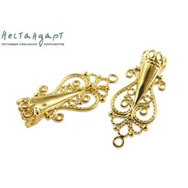 Концевик со штифтом Byzantine Filigree Gold Plated 27х12 мм