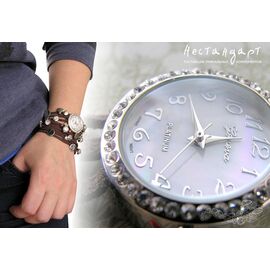 Часы-браслет Geneva Silver Charm цвет кофе