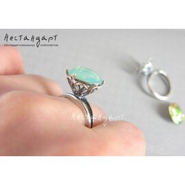 Основа для кольца с сеттингом Silver Plated, Размер кольца: 18