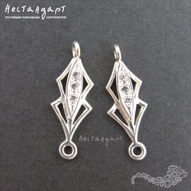 Коннектор Fianit Pagoda Sterling Silver 18х6 мм